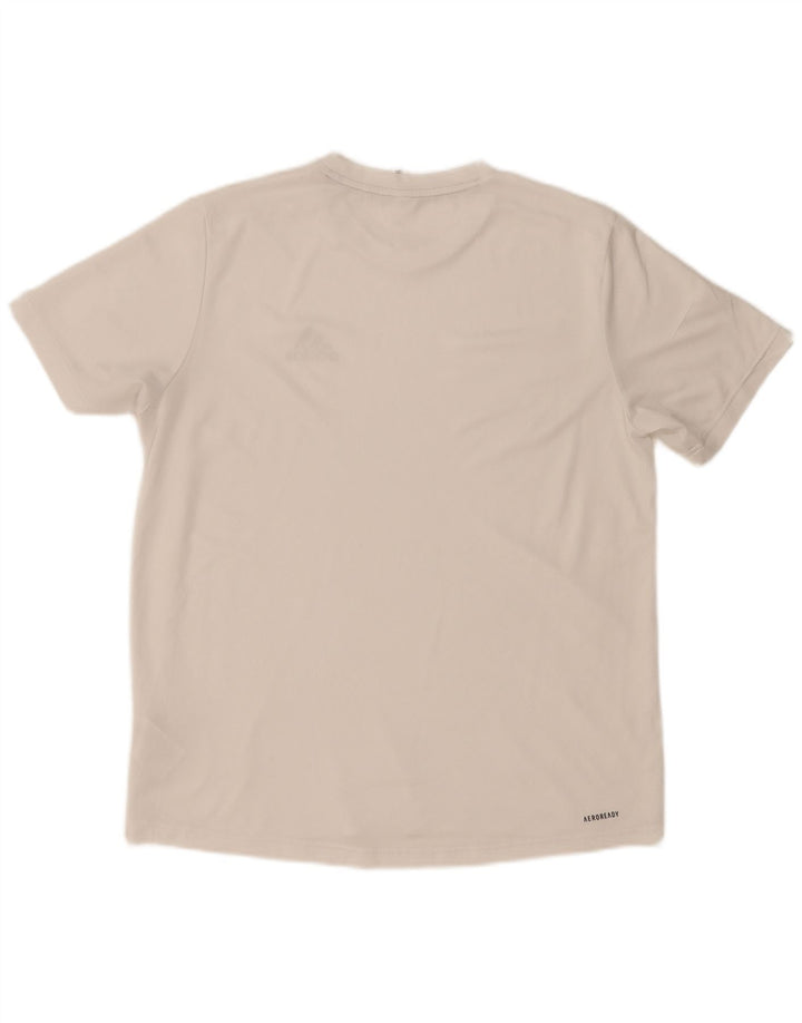 Adidas Herre Aeroready T-Shirt Top Medium White Polyester