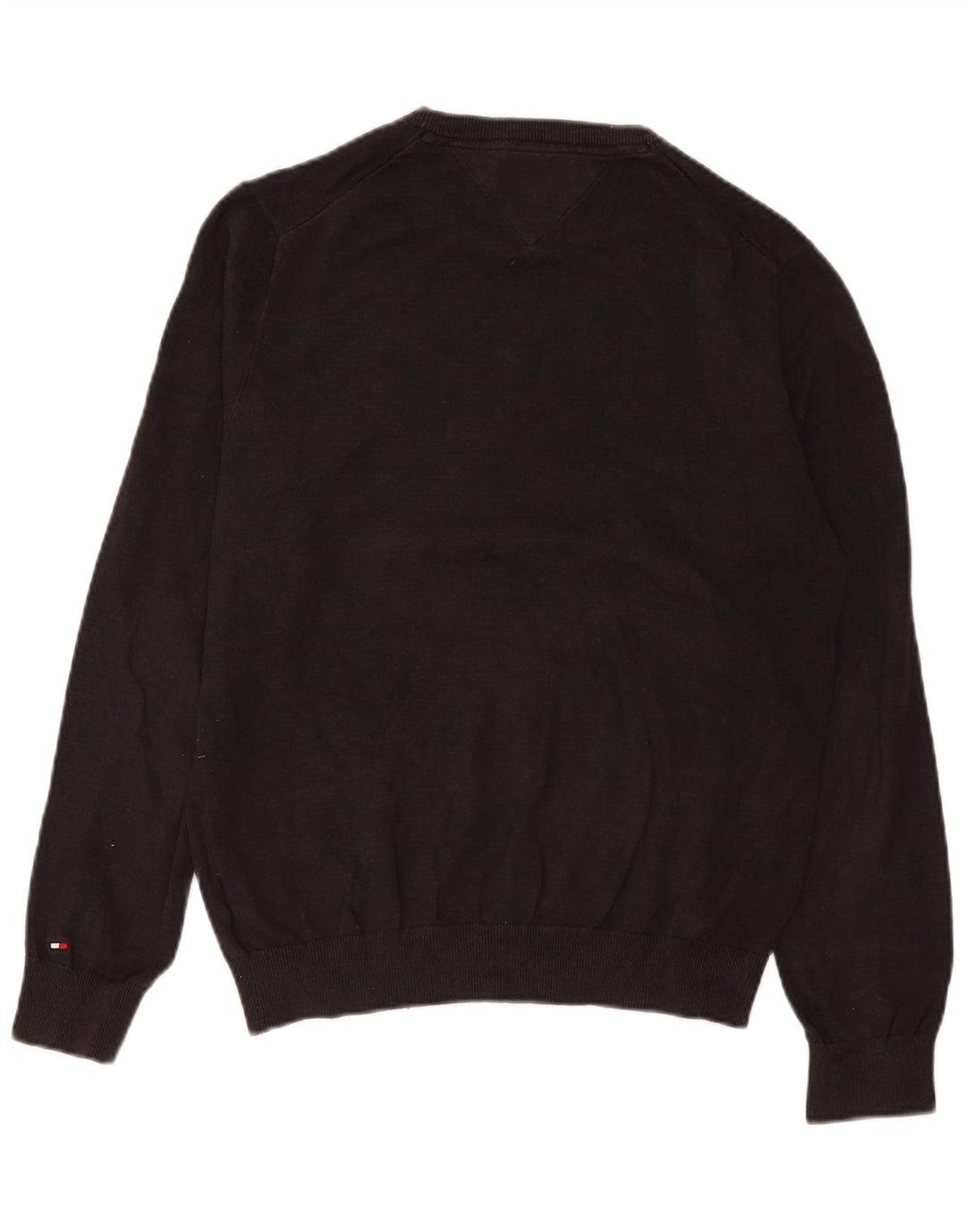 Tommy Hilfiger Herre Crew Neck Jumper Sweater Medium Grey Colourblock Bomuld