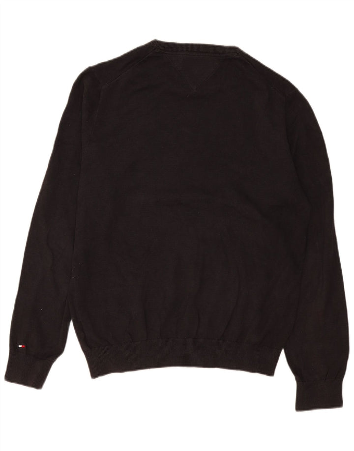 Tommy Hilfiger Herre Crew Neck Jumper Sweater Medium Grey Colourblock Bomuld