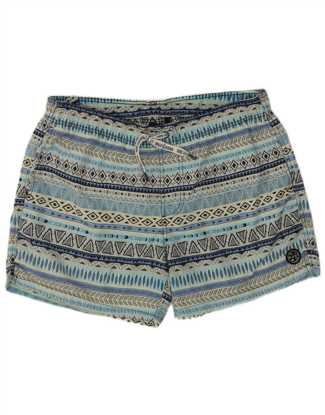 Maui and Sons Badeshorts til mænd 2XL blå geometrisk polyamid