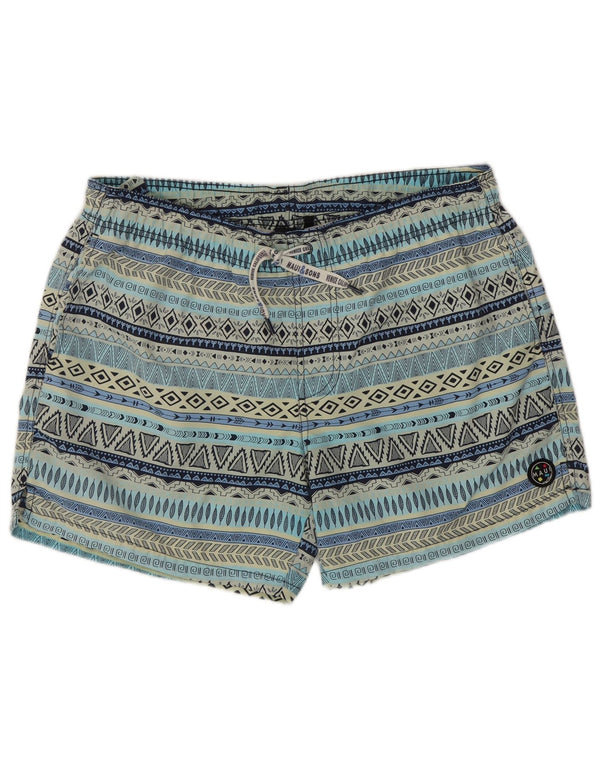 Maui and Sons Badeshorts til mænd 2XL blå geometrisk polyamid