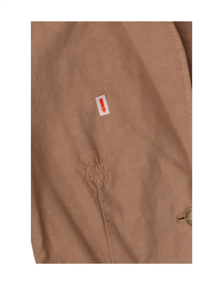 PINKO Dame 2 Button Blazer Jacket UK 8 Small Beige Bomuld