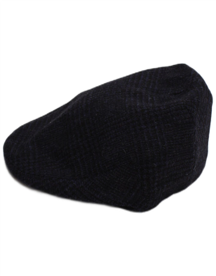 Roderick Charles Herre Flat Cap XL Marineblå Ternet Uld Classic