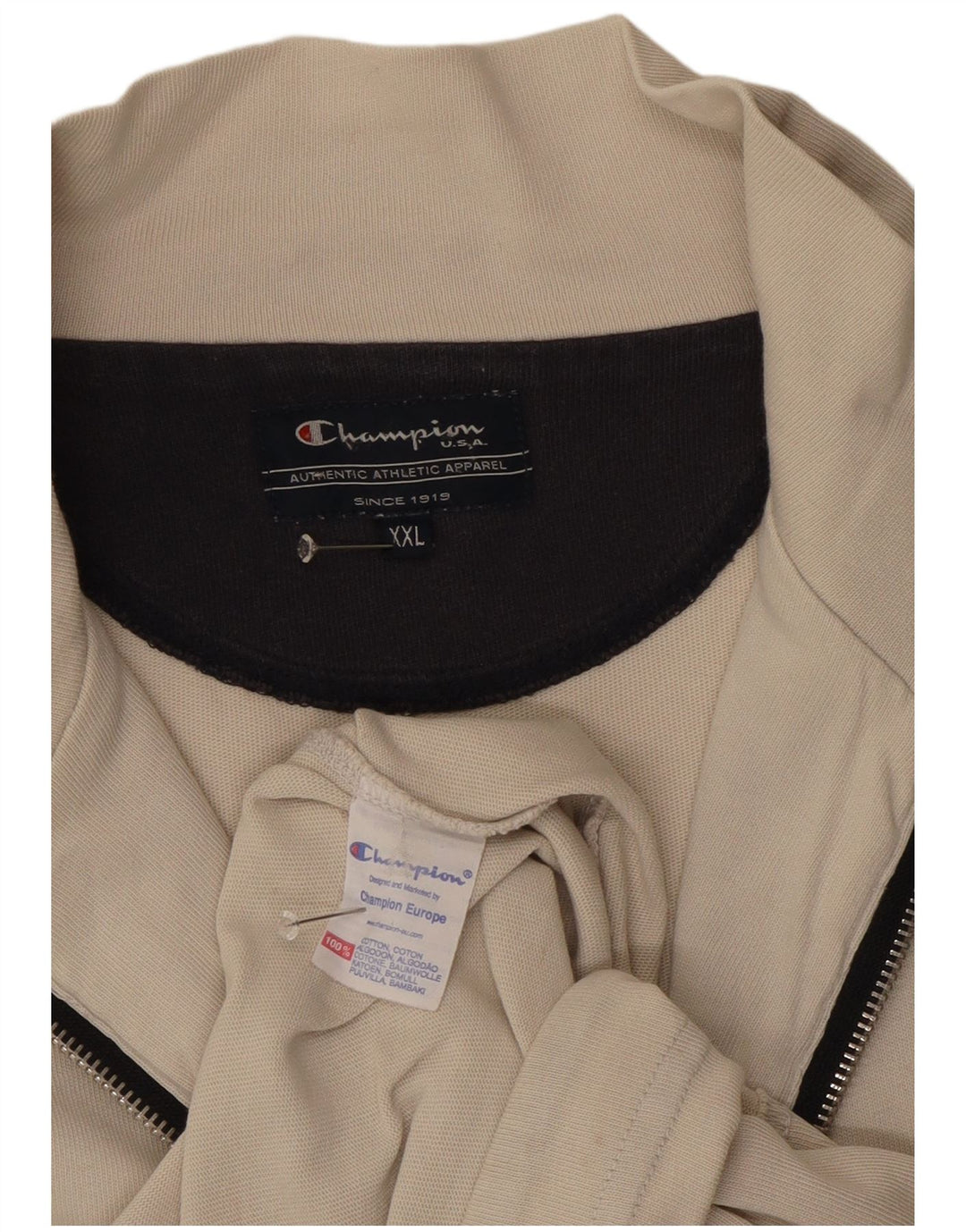 Champion Herre træningsdragt Topjakke 2XL Beige Bomuld