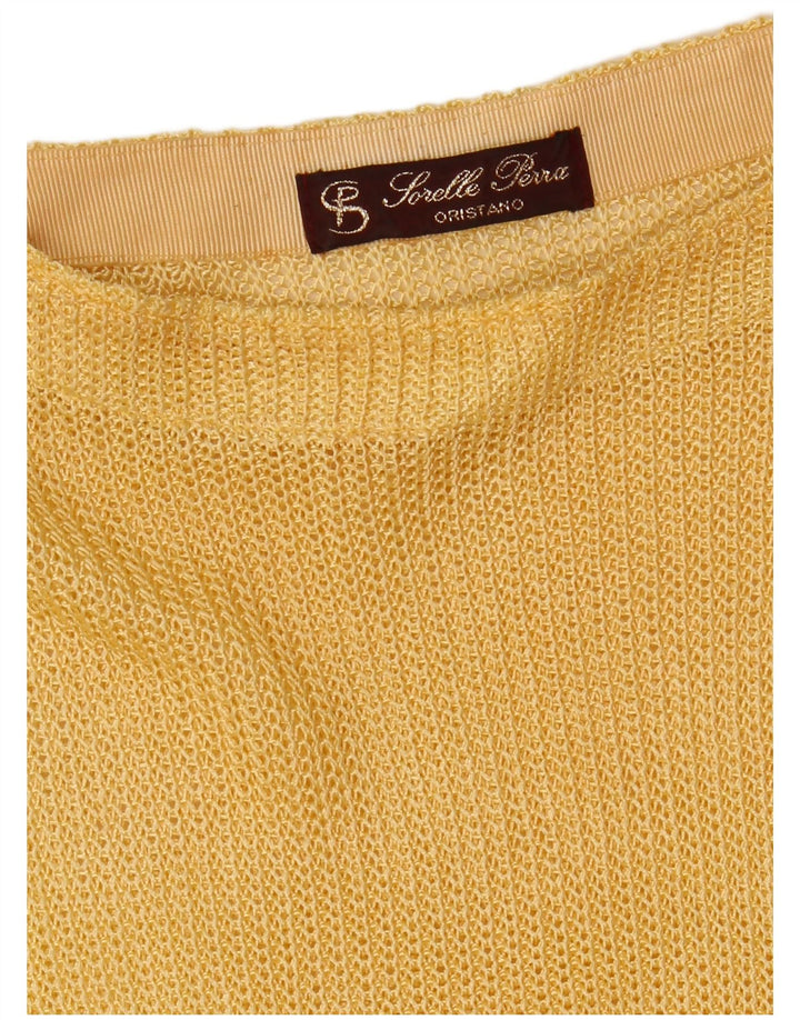Vintage Dame Boat Neck Jumper Sweater UK 8 Small Multicolored