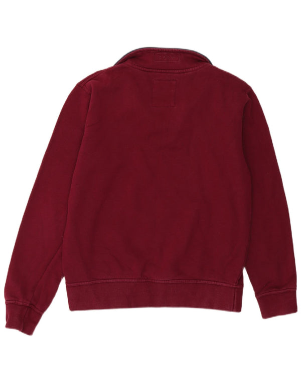 Crew Clothing Mens Zip Neck Sweatshirt Jumper Small Burgundy Cotton