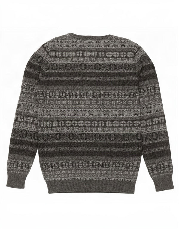 Marlboro Classics Herre Crew Neck Jumper Sweater 2XL Grå Fair Isle Wool