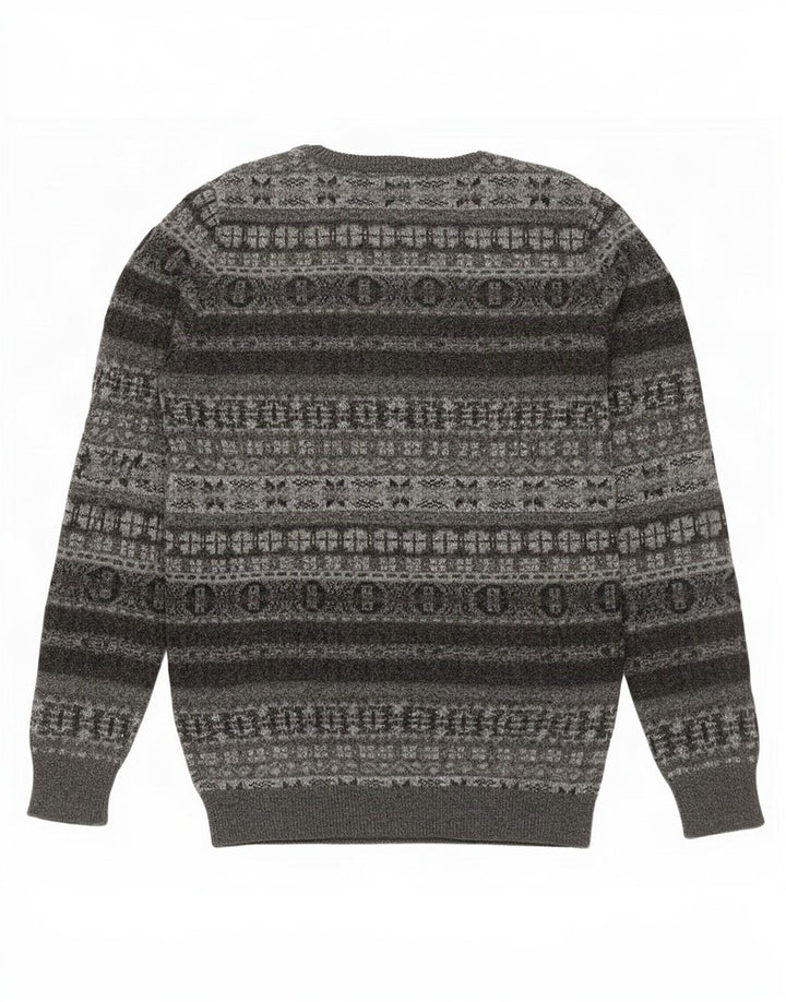 Marlboro Classics Herre Crew Neck Jumper Sweater 2XL Grå Fair Isle Wool