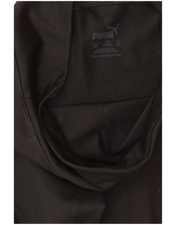PUMA Girls Graphic Leggings 11-12 Years  Black Polyester