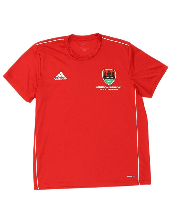ADIDAS Mens Cork City T-Shirt Top Large Red Polyester
