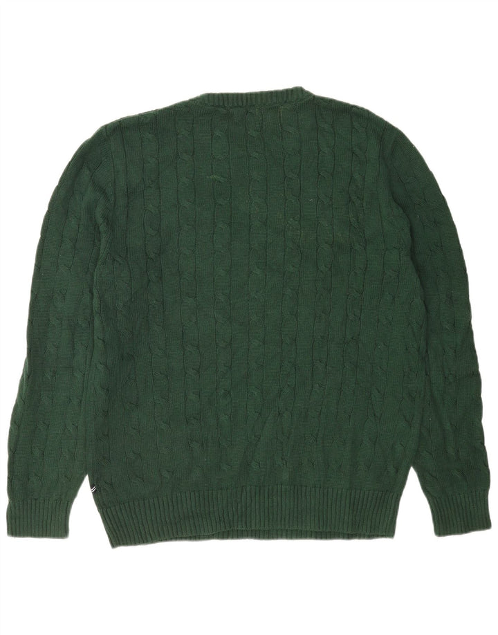 Nautica Herre Crew Neck Jumper Sweater Stor grøn bomuld