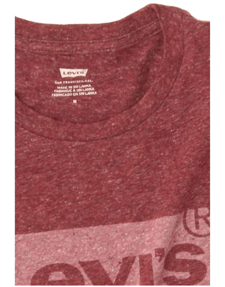 Levi's Herre grafisk T-shirt Top Medium Burgundy Flecked