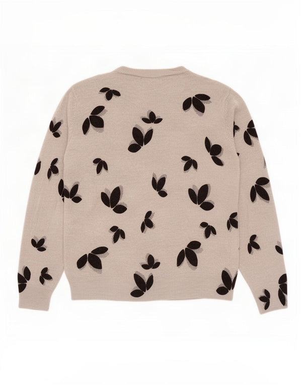 Marks & Spencer dame sweater med rund hals DK 14 Stor grå blomster