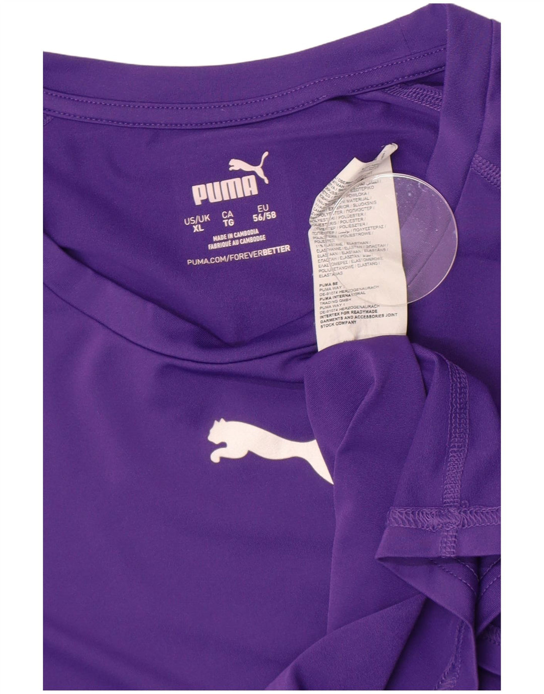 Puma Dame Top Langærmet UK 18 XL Lilla Polyester