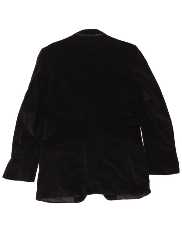 Issimo Herre 2 Button Velvet Blazer Jacket UK 36 Small Black