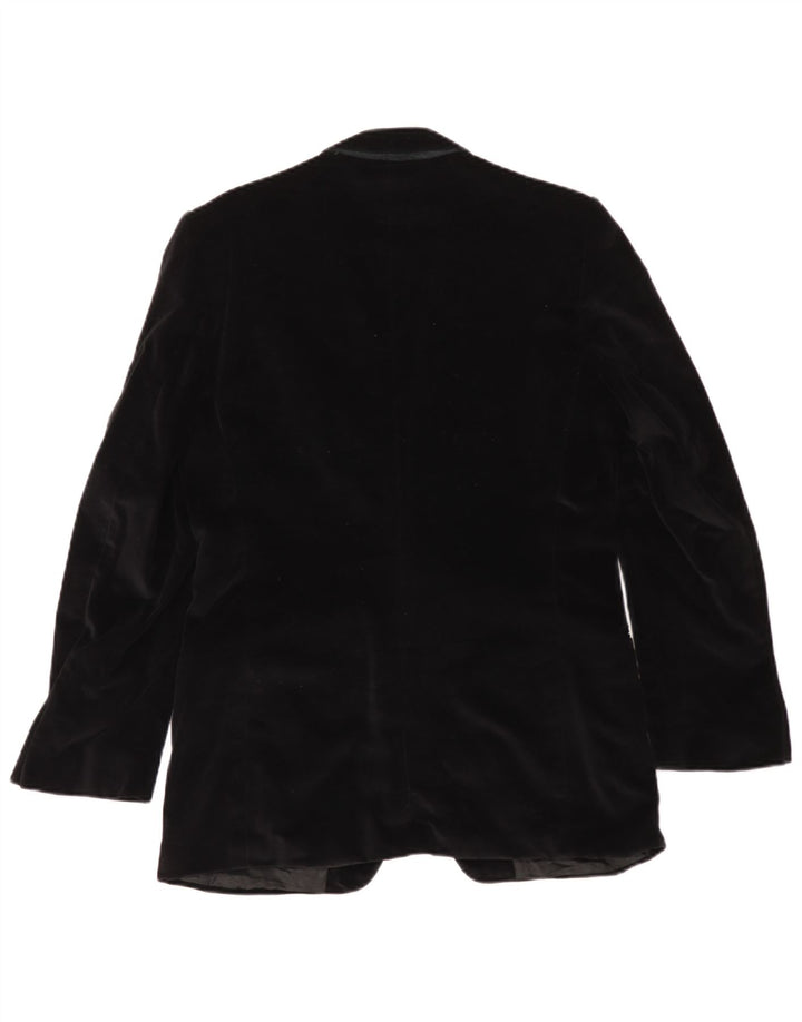 Issimo Herre 2 Button Velvet Blazer Jacket UK 36 Small Black