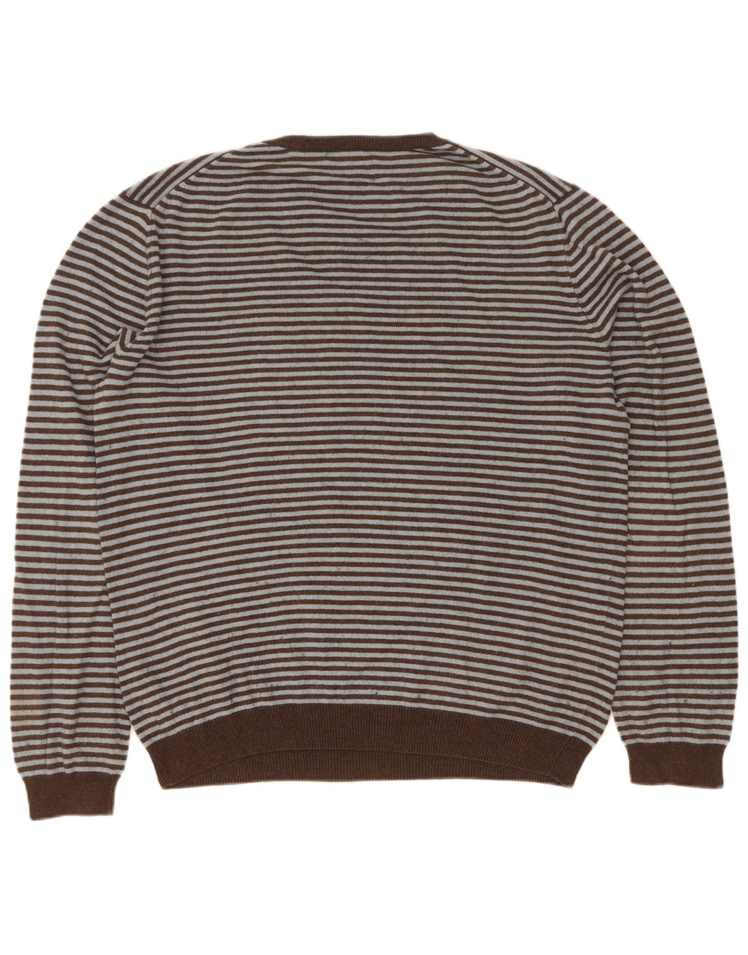 Gap Herre V-hals sweater Stor brun stribet bomuld