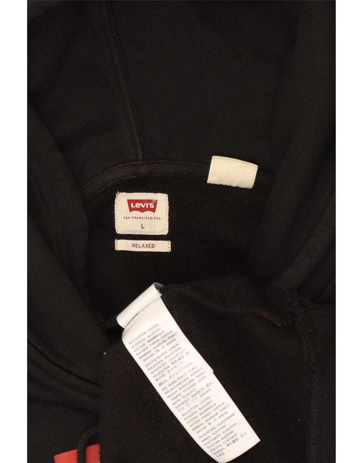 Levi's Standard grafisk hættetrøje til mænd, stor sort bomuld