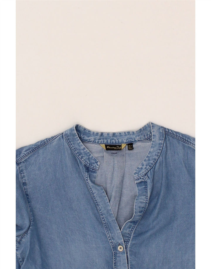 MASSIMO DUTTI Womens Oversized Denim Shirt EU 34 2XS Blue Lyocell Vintage Massimo Dutti and Second-Hand Massimo Dutti from Messina Hembry 