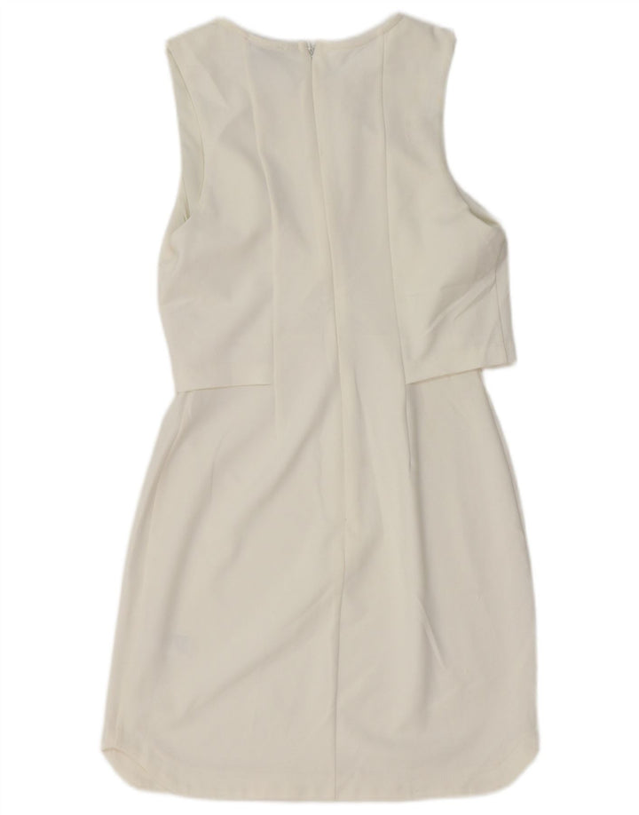 Topshop Dame Sleeveless Sheath Dress UK 10 Small White Polyester