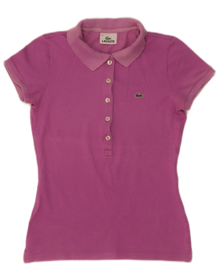 Lacoste Dame Polo Shirt Størrelse 36 Lille Pink Bomuld