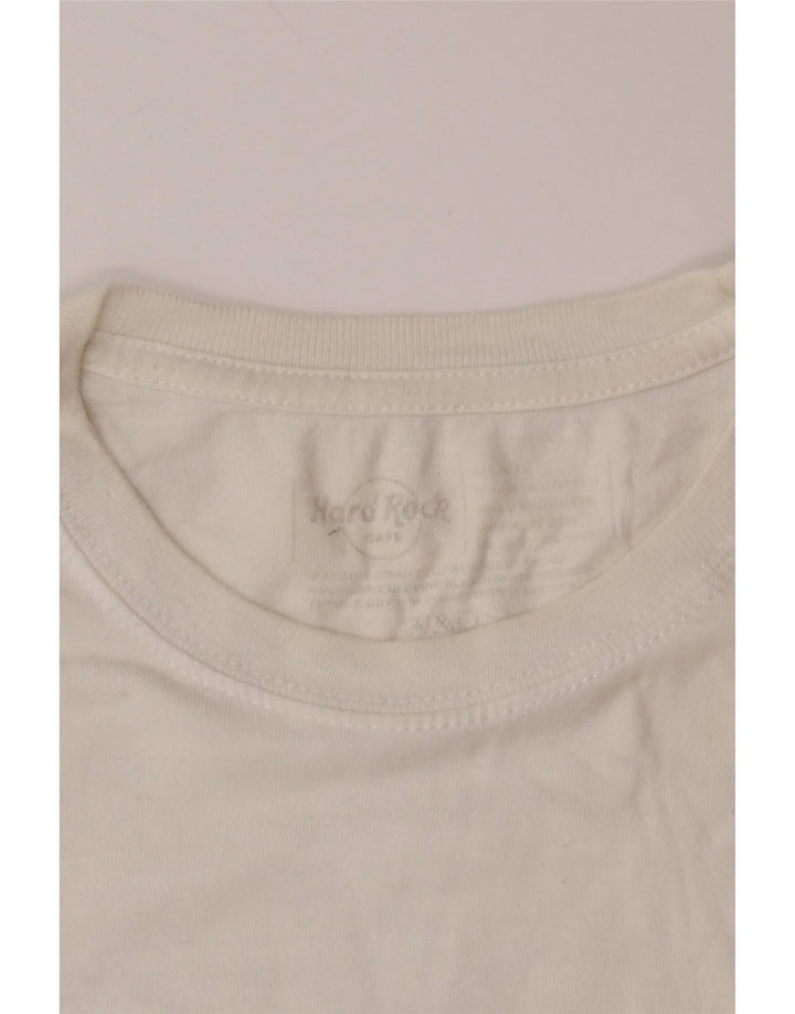 HARD ROCK CAFE Herre Florence Grafisk T-Shirt Top Lille Hvid Paisley