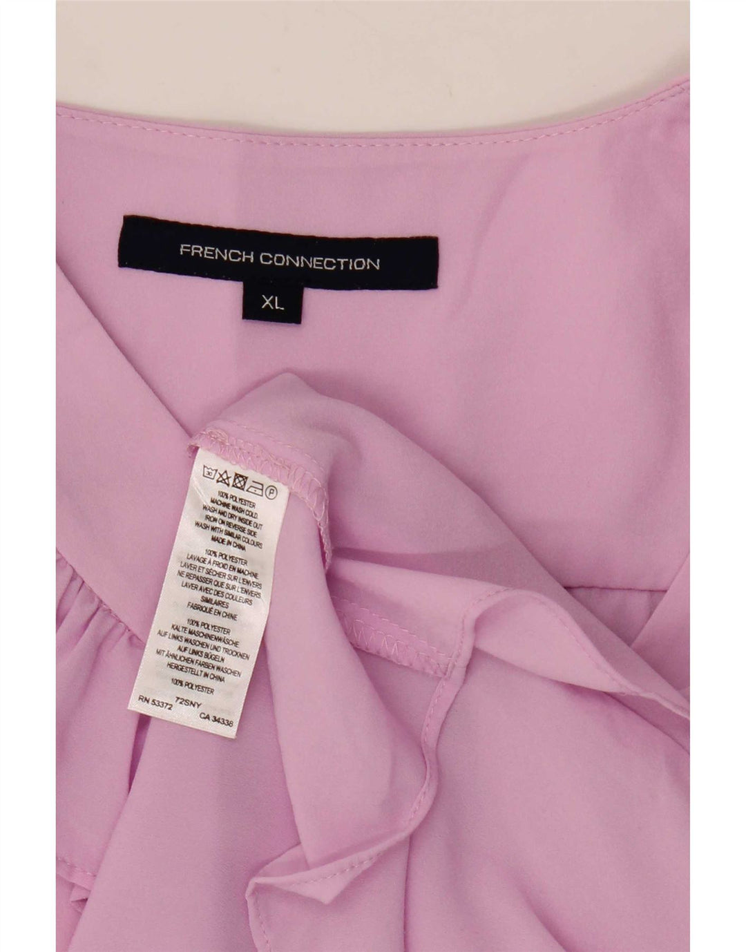 French Connection Dame flæse foran ærmeløs bluse Top UK 18 XL Pink