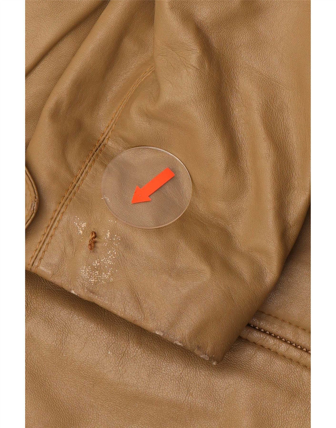 Vintage Dame Læderjakke IT 42 Medium Beige