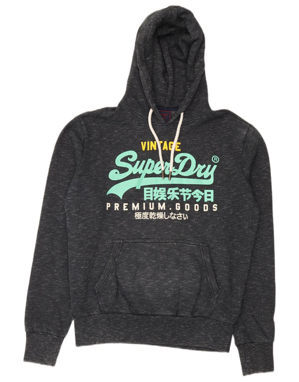 Superdry Grafisk hættetrøje til mænd mellem marineblå flækket bomuld