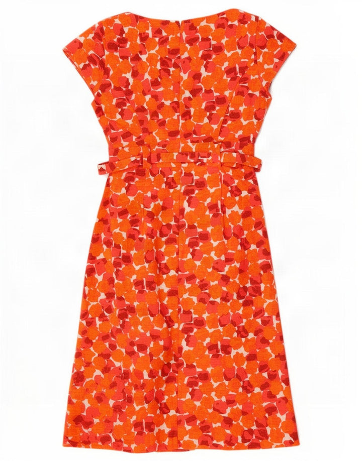 Boden Womens Basic Dress UK 8 Small Orange Floral Cotton
