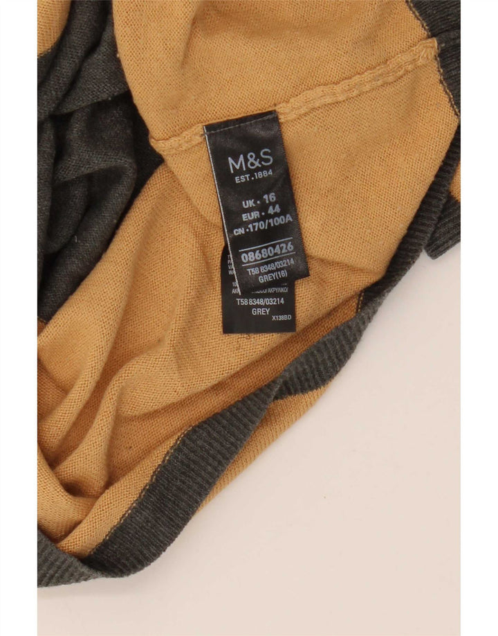 Marks & Spencer Dame sweater med rund hals DK 16 Stor grå stribet