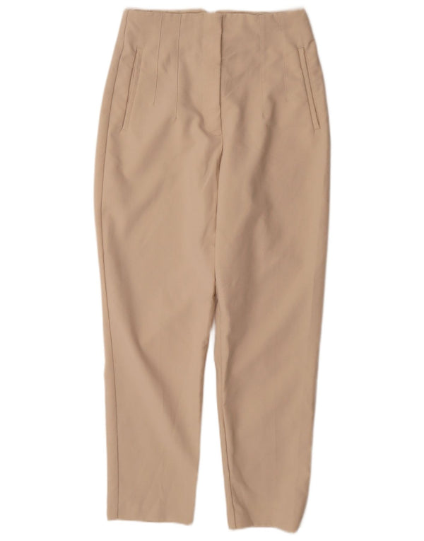 Zara Kvinder Højtalje Tilspidsede Casual Bukser Medium W28 L27 Beige