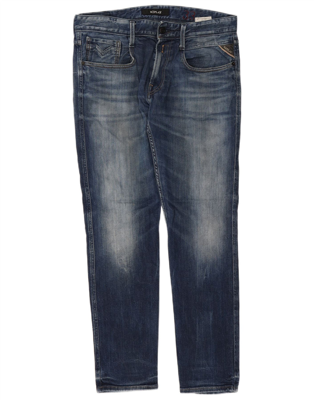 Replay Herre Slim Jeans W33 L32 Blå Bomuld