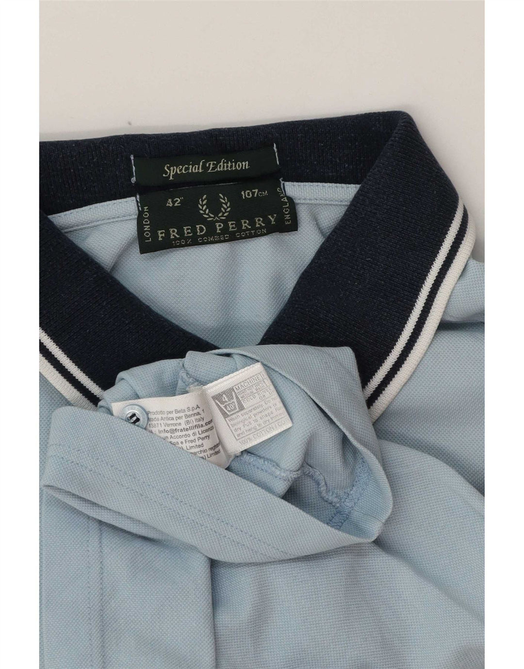 Fred Perry Herre Rugby Polo Shirt Medium Blå Stribet Bomuld