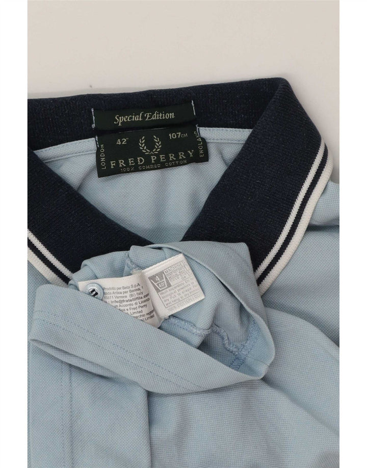 Fred Perry Herre Rugby Polo Shirt Medium Blå Stribet Bomuld