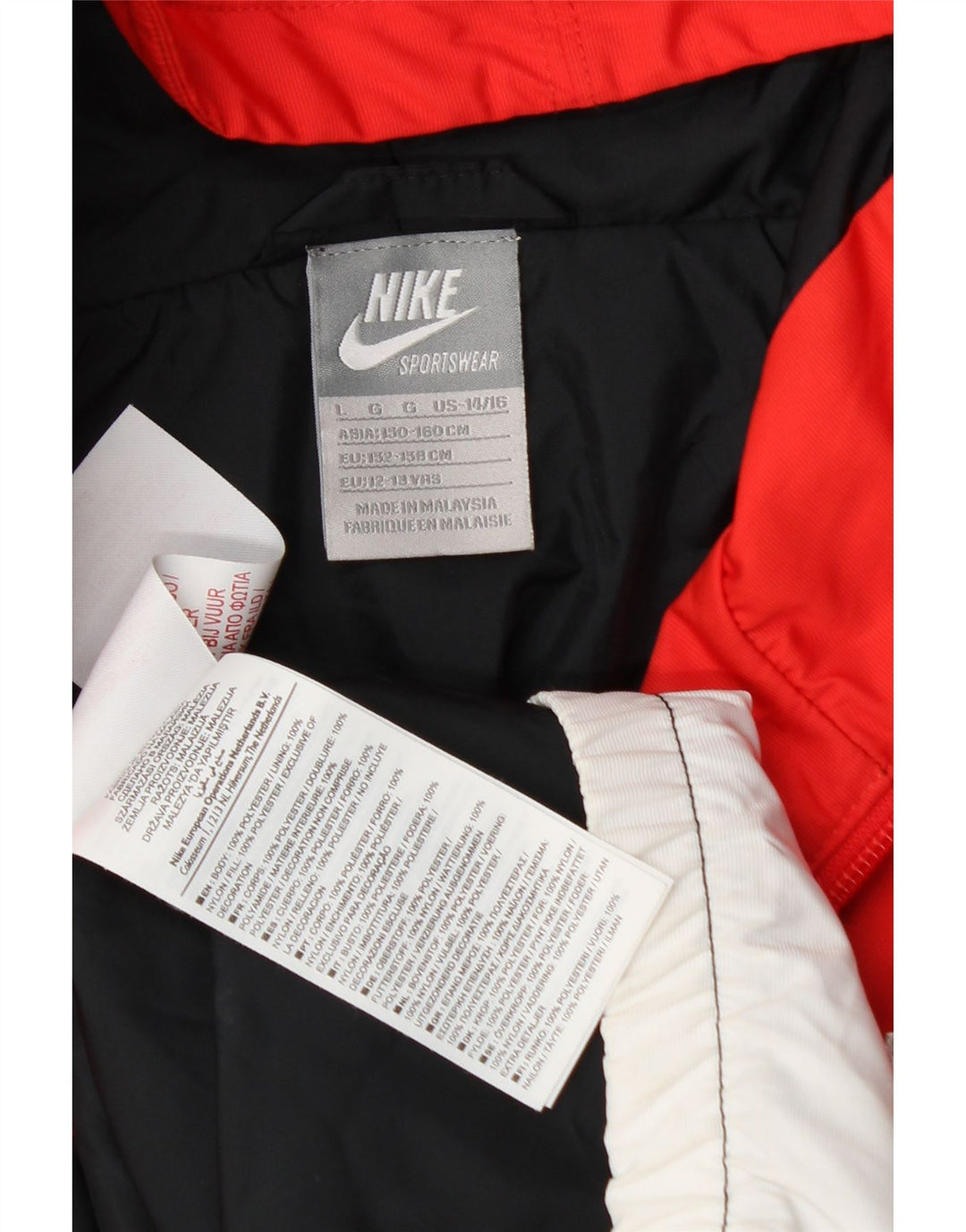 Nike Regnjakke med hætte til drenge 12-13 år Stor flerfarvet Colourblock