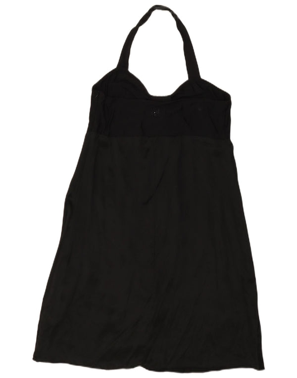 Guess By Marciano Dame Halter Dress IT 46 Large Black Silk