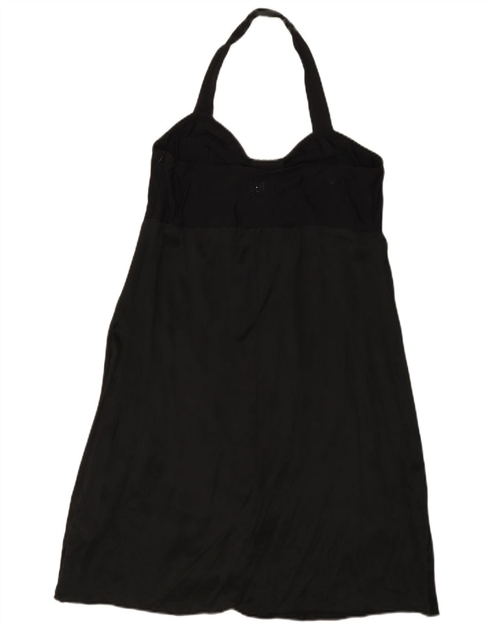Guess By Marciano Dame Halter Dress IT 46 Large Black Silk