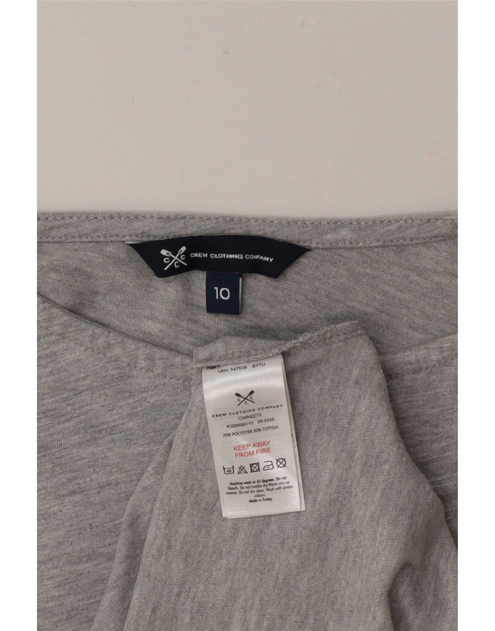 Crew Clothing Dame Top 3/4 ærmer UK 10 Small Grey Polyester