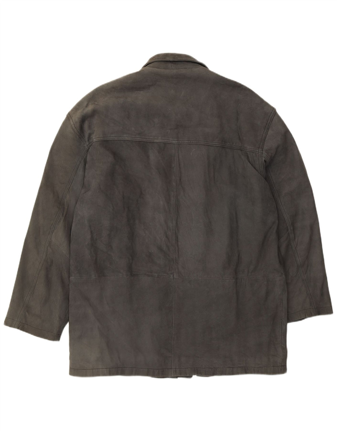 L.Lambertazzi Herre Læderjakke UK 40 Stort Grå Læder