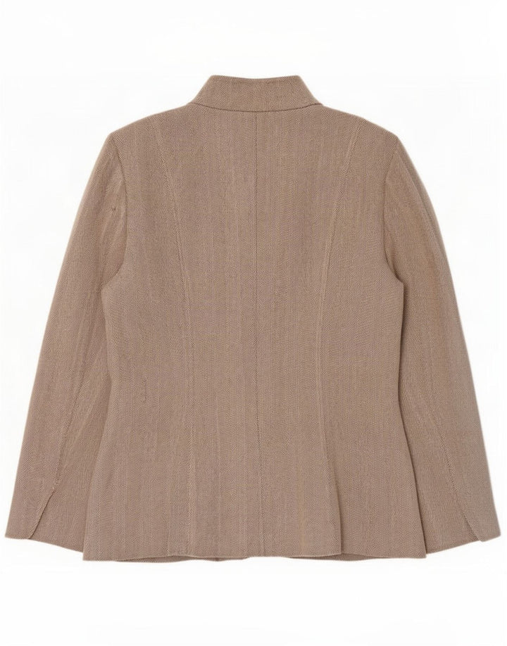 Calvin Klein Dame 5 Button Blazer Jacket US 14 XL Beige Sildeben Rayon