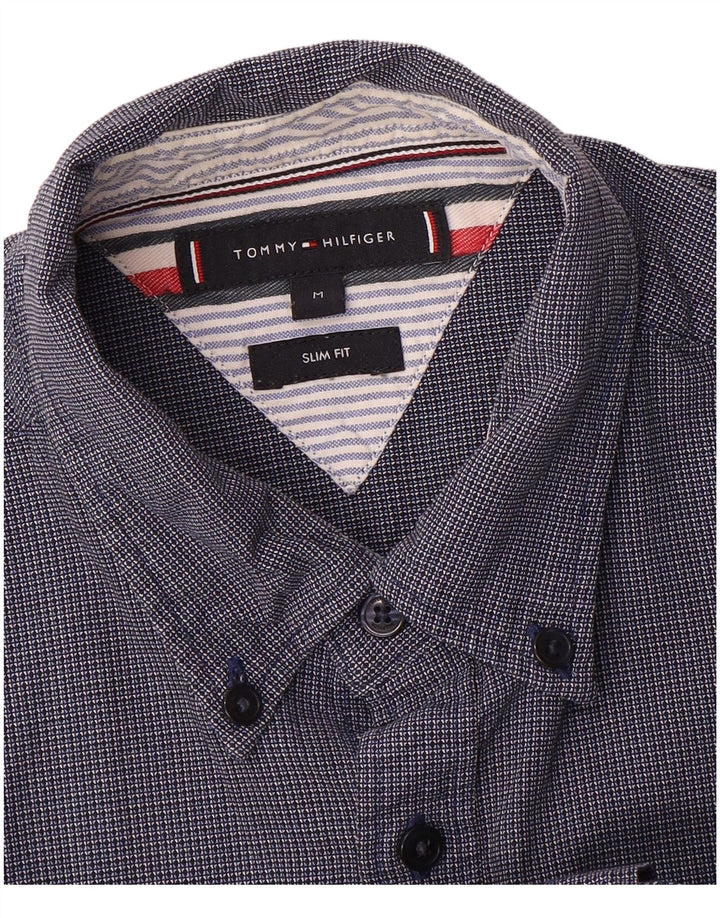 Tommy Hilfiger Herre Slim Fit skjorte Medium Navy Blue Check