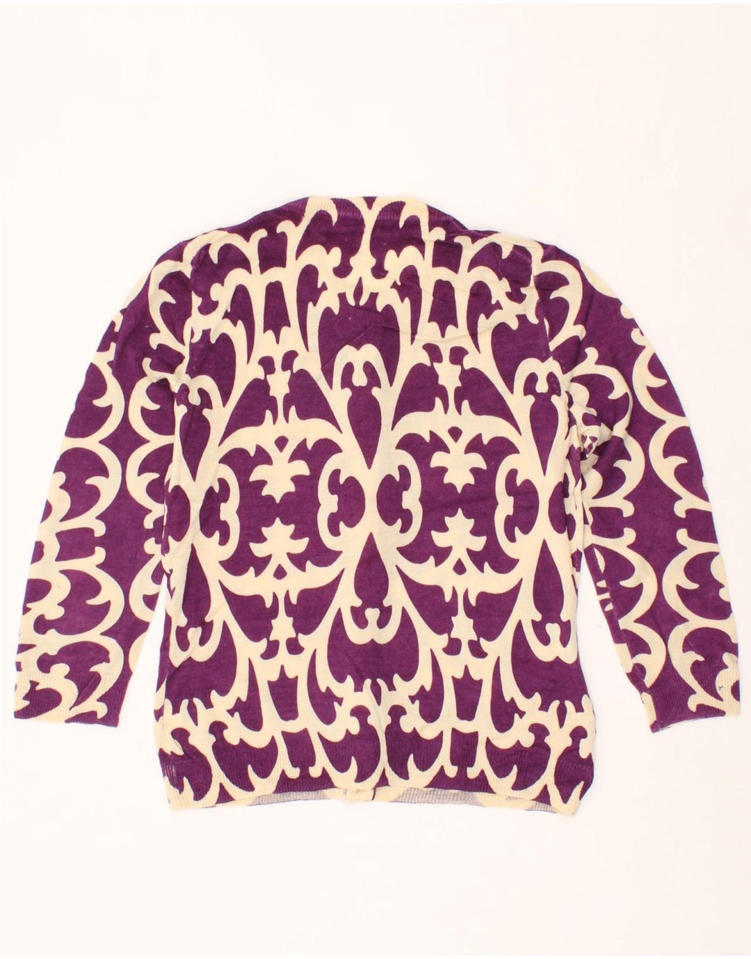 J. CREW Womens Abstract Pattern Cardigan Sweater UK 10 Small Purple Vintage J. Crew and Second-Hand J. Crew from Messina Hembry 
