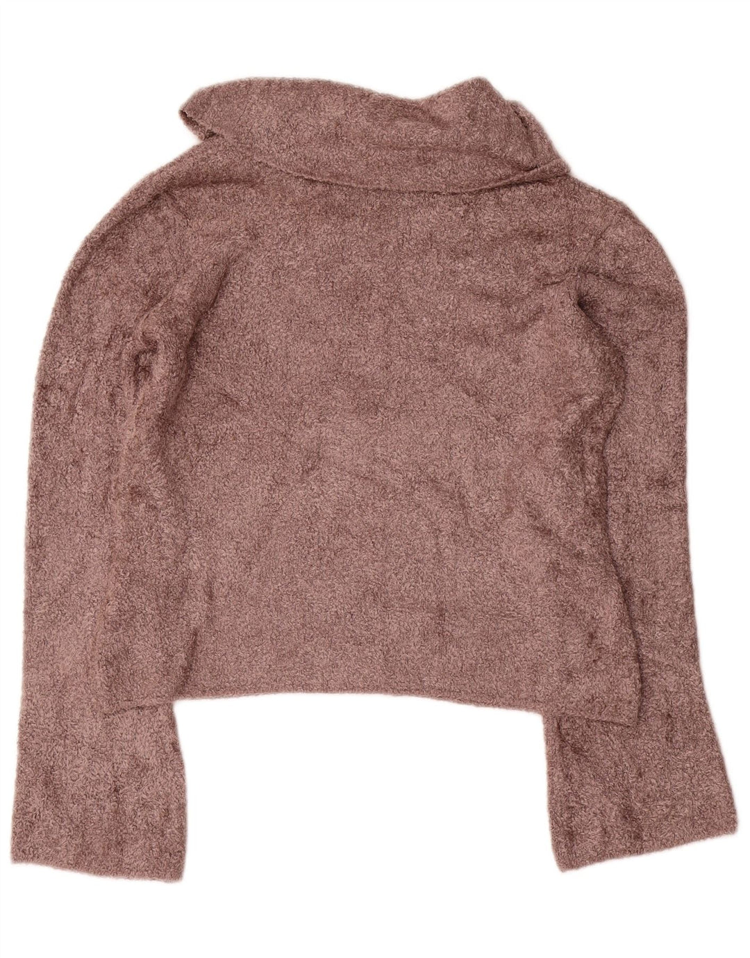 Marks & Spencer Dame Rullehals sweater UK 12 Medium Brown Viscose