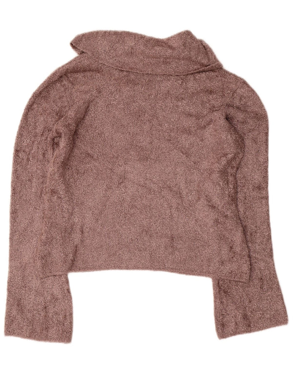 Marks & Spencer Dame Rullehals sweater UK 12 Medium Brown Viscose