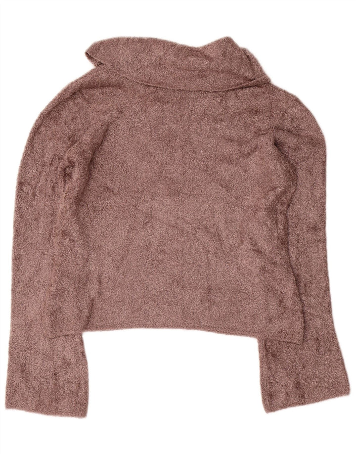 Marks & Spencer Dame Rullehals sweater UK 12 Medium Brown Viscose