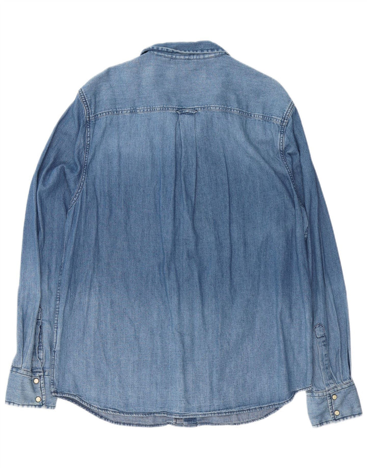 SUPERDRY Denimskjorte til mænd 2XL Blå Bomuld