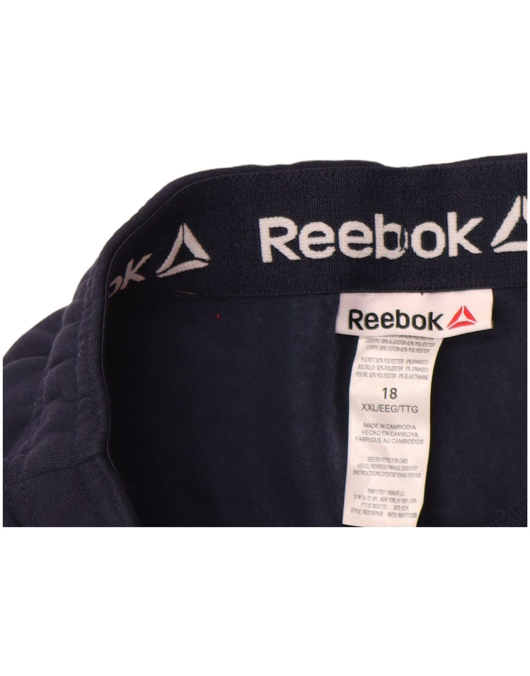 REEBOK Grafiske træningsdragtbukser til drenge 15-16 år 2XL marineblå bomuld