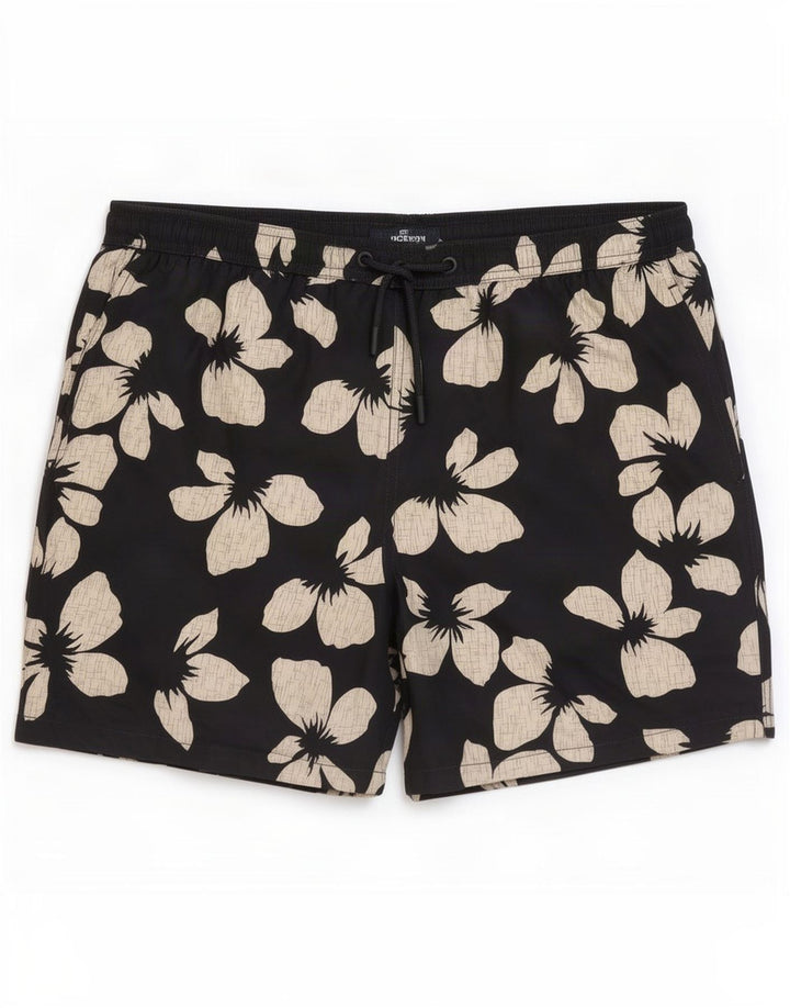 Marks & Spencer Badeshorts til mænd Medium Black Floral Polyester