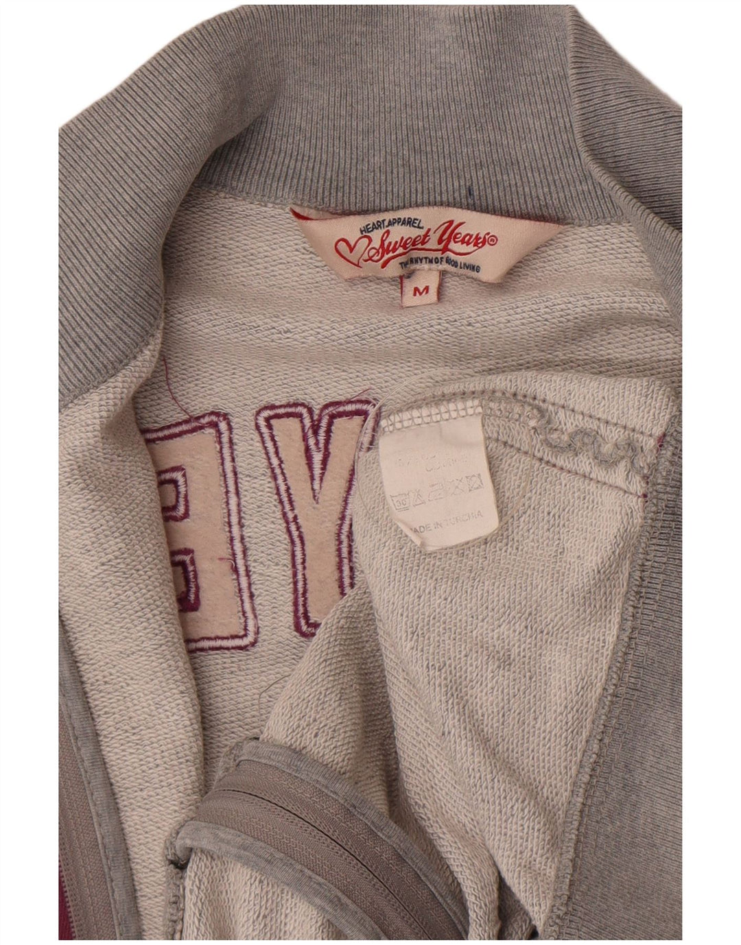 Sweet Years Womens Grafisk træningsdragt Topjakke UK 12 Medium Grey Bomuld